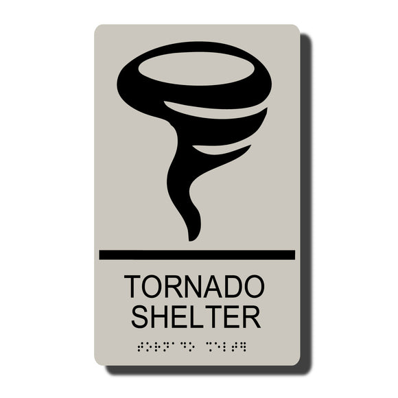 ADA Tornado Shelter Sign with Braille - Several Colors - 6