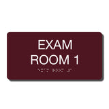 ADA Exam Room 1 Sign Braille - Several Colors - 8" x 4"