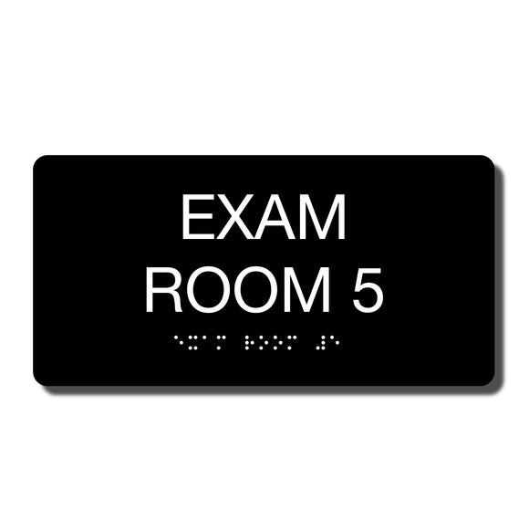ADA Exam Room 5 Sign Braille - Several Colors - 8