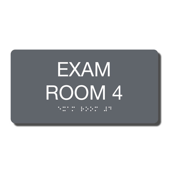 ADA Exam Room 4 Sign Braille - Several Colors - 8