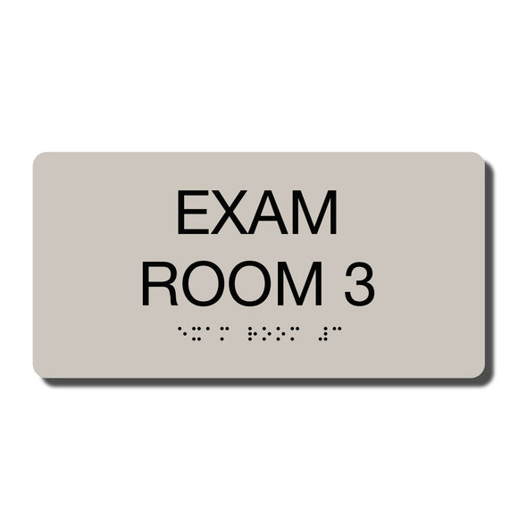 ADA Exam Room 3 Sign Braille - Several Colors - 8