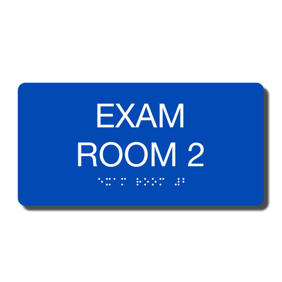 ADA Exam Room 2 Sign Braille - Several Colors - 8