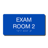 ADA Exam Room 2 Sign Braille - Several Colors - 8" x 4"
