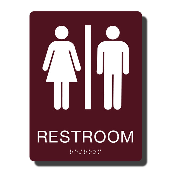 Standard ADA Sign - NapADASigns - ADA Restroom Sign with Braille - 23 Colors - 6