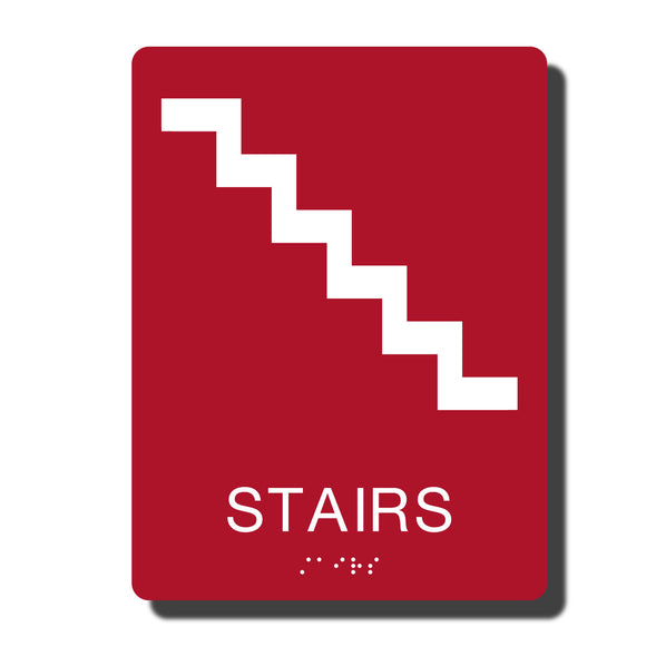 Standard ADA Sign - NapADASigns - ADA Stair Sign with Braille - 23 Colors - 6