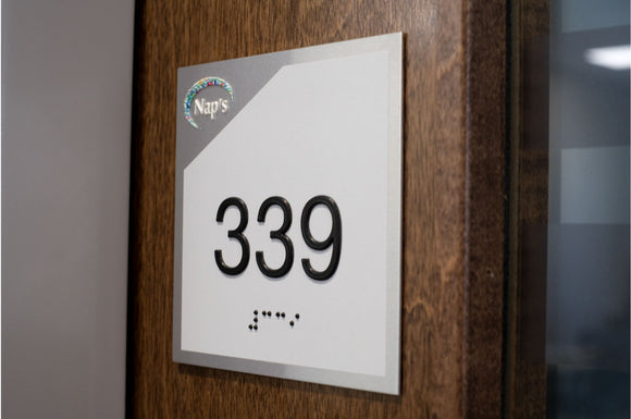 Custom ADA Compliant Room Number Signs with Braille 