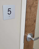 ADA Room Number Sign with Tactile and Braille - 4" x 4" Pack of 5, Numbered 1 to 5