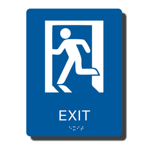 ADA Exit Sign with Braille - Several Colors - 6" x 8"