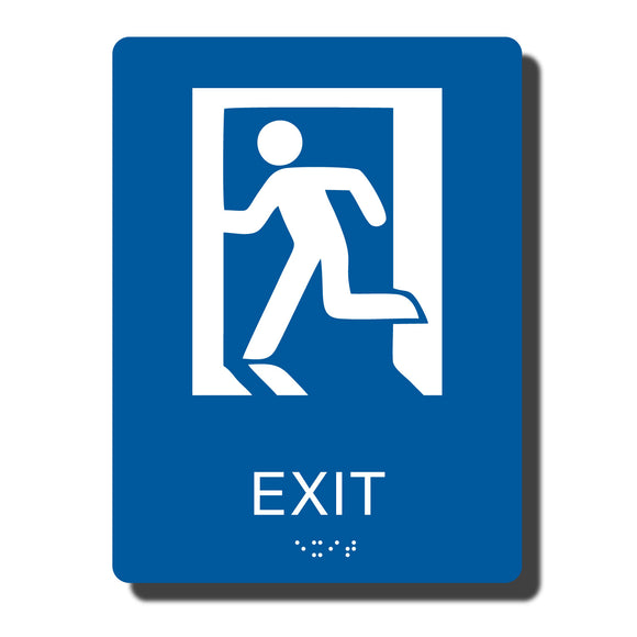 ADA Exit Sign with Braille - Several Colors - 6