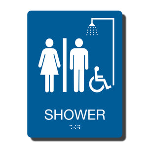 ADA Shower Accessible Sign with Braille - Several Colors - 6" x 8"
