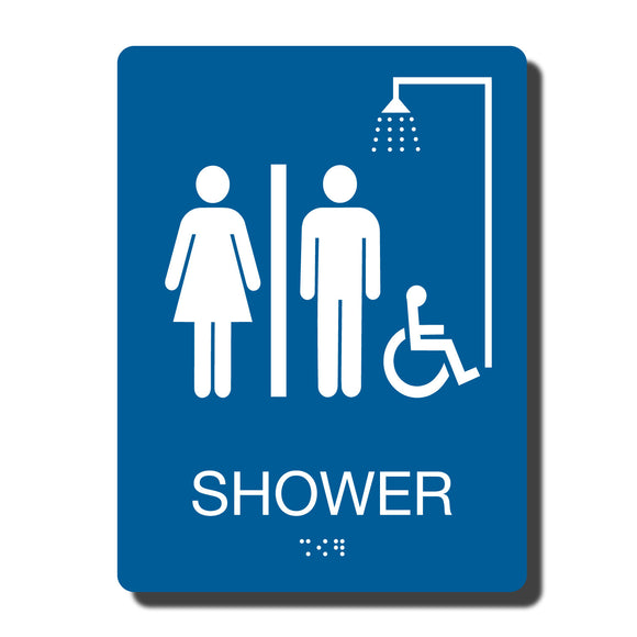 ADA Shower Accessible Sign with Braille - Several Colors - 6
