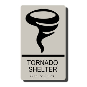 ADA Tornado Shelter Sign with Braille - Several Colors - 6" x 9"