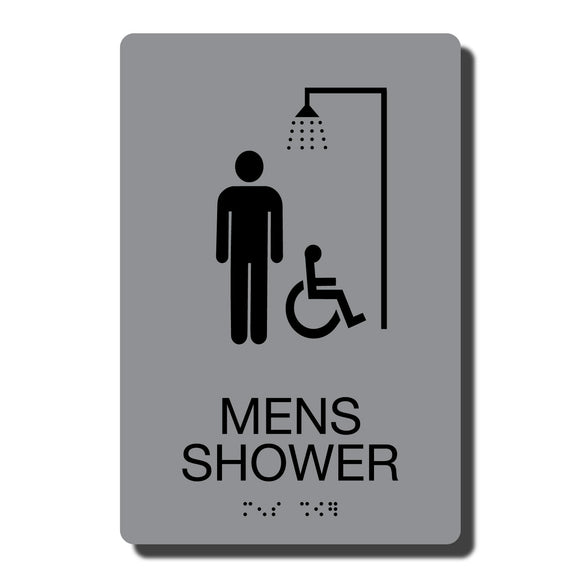 ADA Men Accessible Shower Sign with Braille - Several Colors - 6