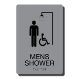 ADA Men Accessible Shower Sign with Braille - Several Colors - 6" x 9"