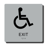ADA Accessible Exit Sign with Braille - Several Colors - 8" x 8"