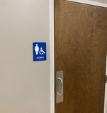ADA Handicap Restroom Sign with Braille - Several Colors - 6" x 8"