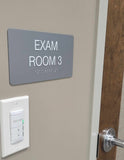 ADA Exam Room 4 Sign Braille - Several Colors - 8" x 4"