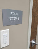 ADA Exam Room Sign Braille - Several Colors - 8" x 4"