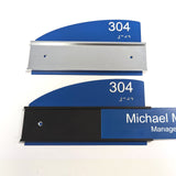 ADA Room Number Signs with 8" x 2" Nameplate Holders - Curve