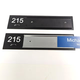 ADA Room Number Signs with 8" x 2" Nameplate Holders - Sleek