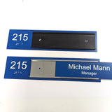 ADA Room Number Signs with 8" x 2" Nameplate Holders - Sleek
