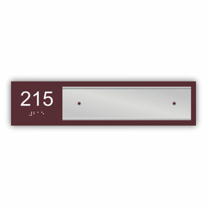 ADA Room Number Signs with 8" x 2" Nameplate Holders - Sleek