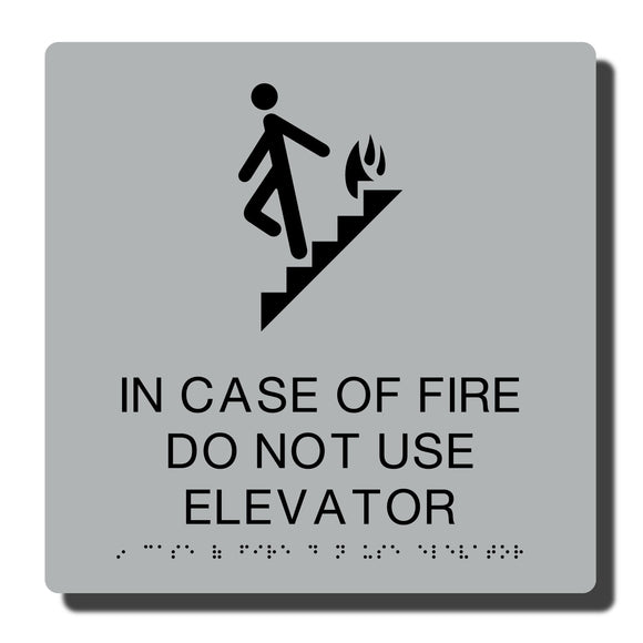 Standard ADA Sign - NapADASigns - ADA In Case of Fire Sign with Braille - 23 Colors - 10