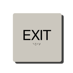 Standard ADA Sign - NapADASigns - ADA Exit Sign with Braille - 14 Colors - 6" x 6" - napadasigns