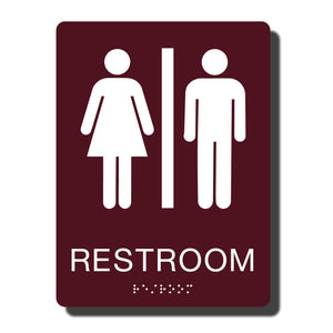 Standard ADA Sign - NapADASigns - ADA Restroom Sign with Braille - 23 Colors - 6" x 8" - napadasigns