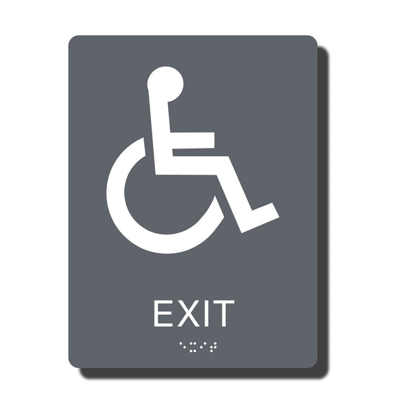 Standard ADA Sign - NapADASigns - ADA Exit Sign with Braille - 14 Colors - 6