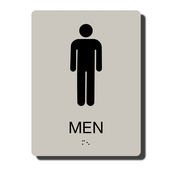 Standard ADA Sign - NapADASigns - ADA Men Restroom Sign with Braille - 14 Colors - 6