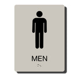 Standard ADA Sign - NapADASigns - ADA Men Restroom Sign with Braille - 14 Colors - 6" x 8" - napadasigns