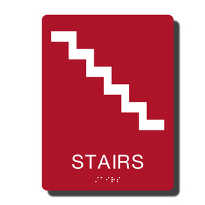 Standard ADA Sign - NapADASigns - ADA Stair Sign with Braille - 23 Colors - 6" x 8" - napadasigns