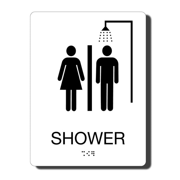 ADA Shower Signs - ADA Compliant - Available in 14 color combinations - napadasigns.com