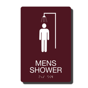 ADA Mens Shower Signs - ADA Compliant - Available in 14 color combinations - napadasigns.com