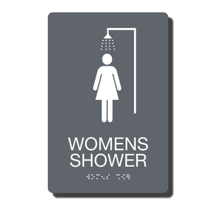 ADA Womens Shower Signs - ADA Compliant - Available in 14 color combinations - napadasigns.com