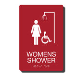 ADA Womens Accessible Shower Signs - ADA Compliant - Available in 14 color combinations - napadasigns.com