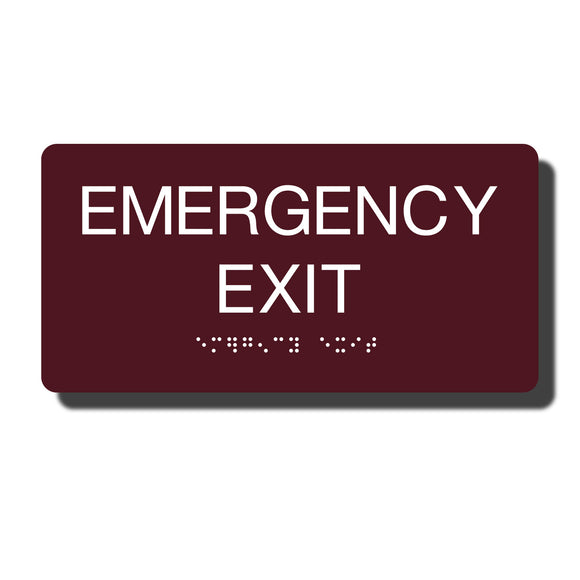 Standard ADA Sign - NapADASigns - ADA Emergency Exit Sign with Braille - 14 Colors - 8