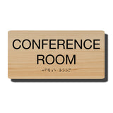 Standard ADA Sign - NapADASigns - ADA Conference Room Sign with Braille - Cashew with Black - 8" x 4" - napadasigns