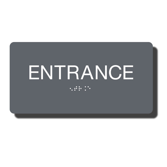 Standard ADA Sign - NapADASigns - ADA Entrance Sign with Braille - 14 Colors - 8
