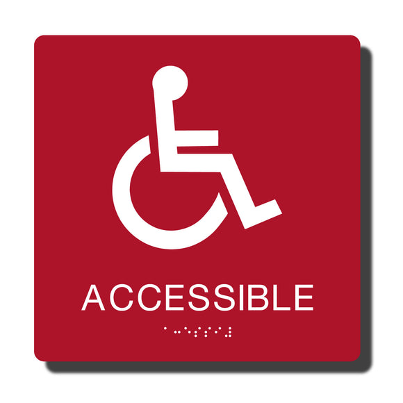 Standard ADA Braille Sign - ADA Compliant Accessible Wheelchair Sign - 14 Colors - 8