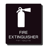 Standard ADA Sign - NapADASigns - ADA Fire Extinguisher Sign with Braille - 14 Colors - 8" x 9" - napadasigns