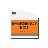 ADA Emergency Exit Sign with Braille - Acrylic layered plastic - Brand Collection