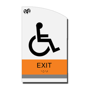ADA Accessible Exit Sign with Braille - Acrylic layered plastic - Brand Collection
