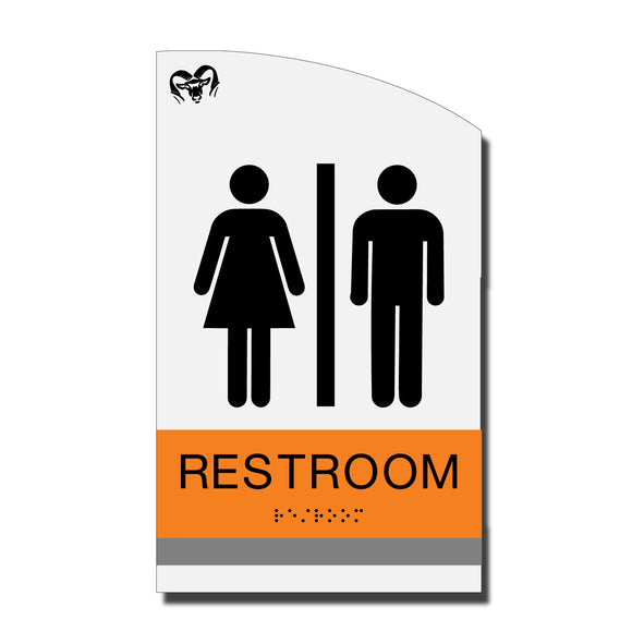 ADA Restroom Restroom Sign with Braille - Acrylic layered plastic - Brand Collection