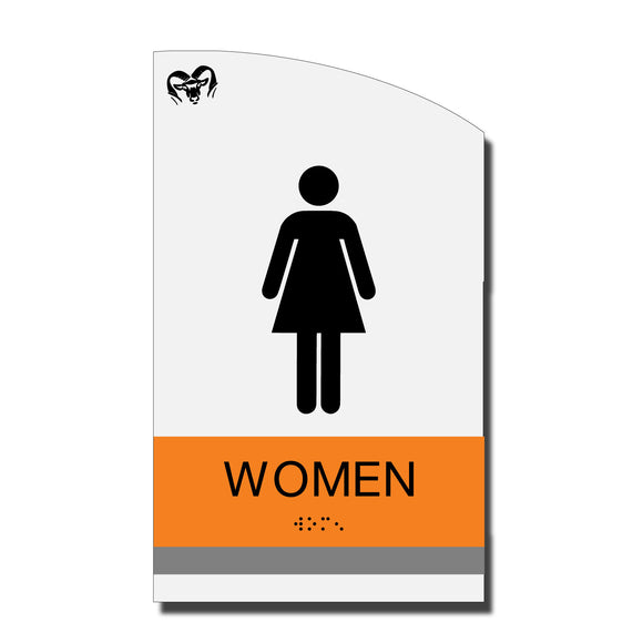 ADA Women Restroom Sign with Braille - Acrylic layered plastic - Brand Collection