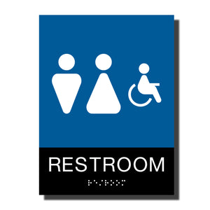 ADA Handicap Restroom Sign with Braille - Plastic - Chroma Collection