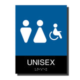 ADA Unisex Handicap Restroom Sign with Braille- Plastic - Chroma Collection
