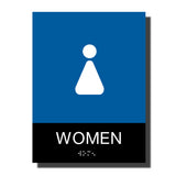 ADA Chroma Restroom Sign - NapADASigns - ADA Women Restroom Sign with Braille - Plastic - Chroma Collection - napadasigns