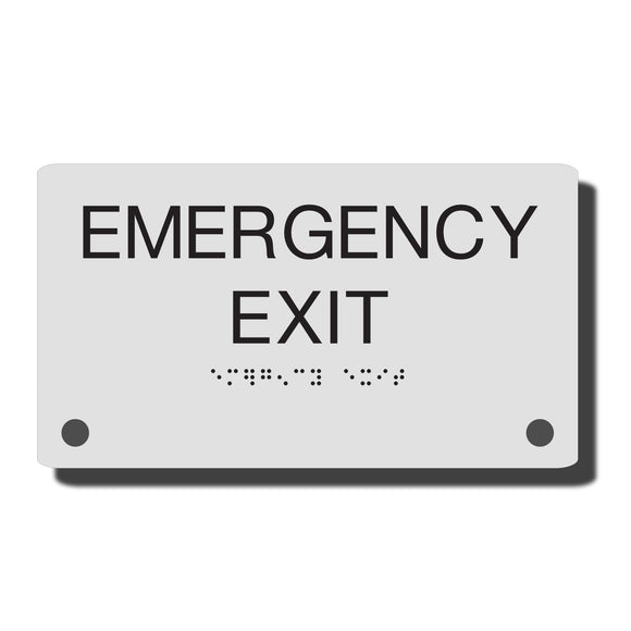 Acrylic ADA Signs - Custom Braille Room Signs, ADA Construct Room Name Sign - NapADASigns - ADA Emergency Exit Sign with Braille - Acrylic - Construct Collection - napadasigns